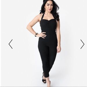 Unique Vintage Black Jumpsuit